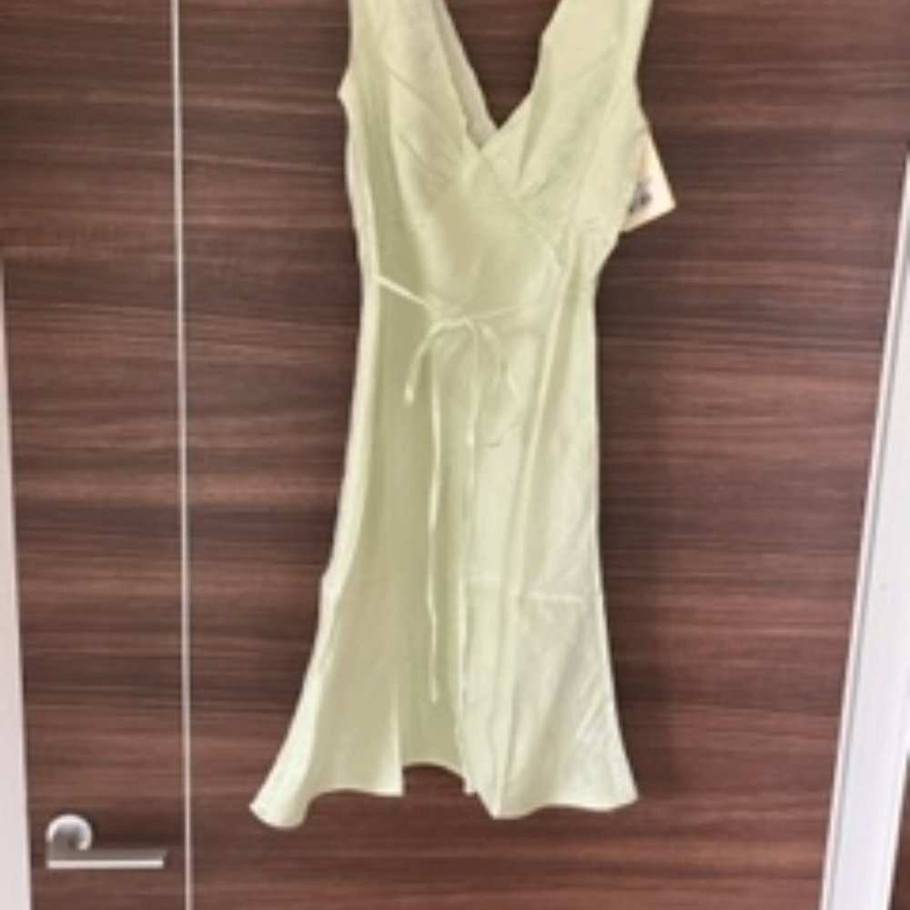 Mint satin dress with back tie